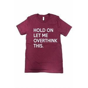 NEW URBAN OUTFITTERS women's hold on let me overthink this tee - plus in burgund